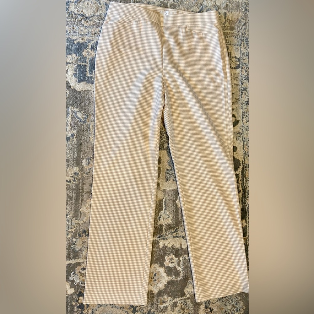 LOFT Outlet Checkered Tan Pants